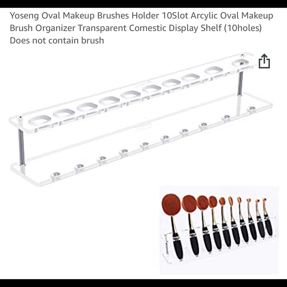 Oval makeup brush holder